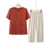 Women's Plus Size Summer Short Sleeve Two-Piece Set