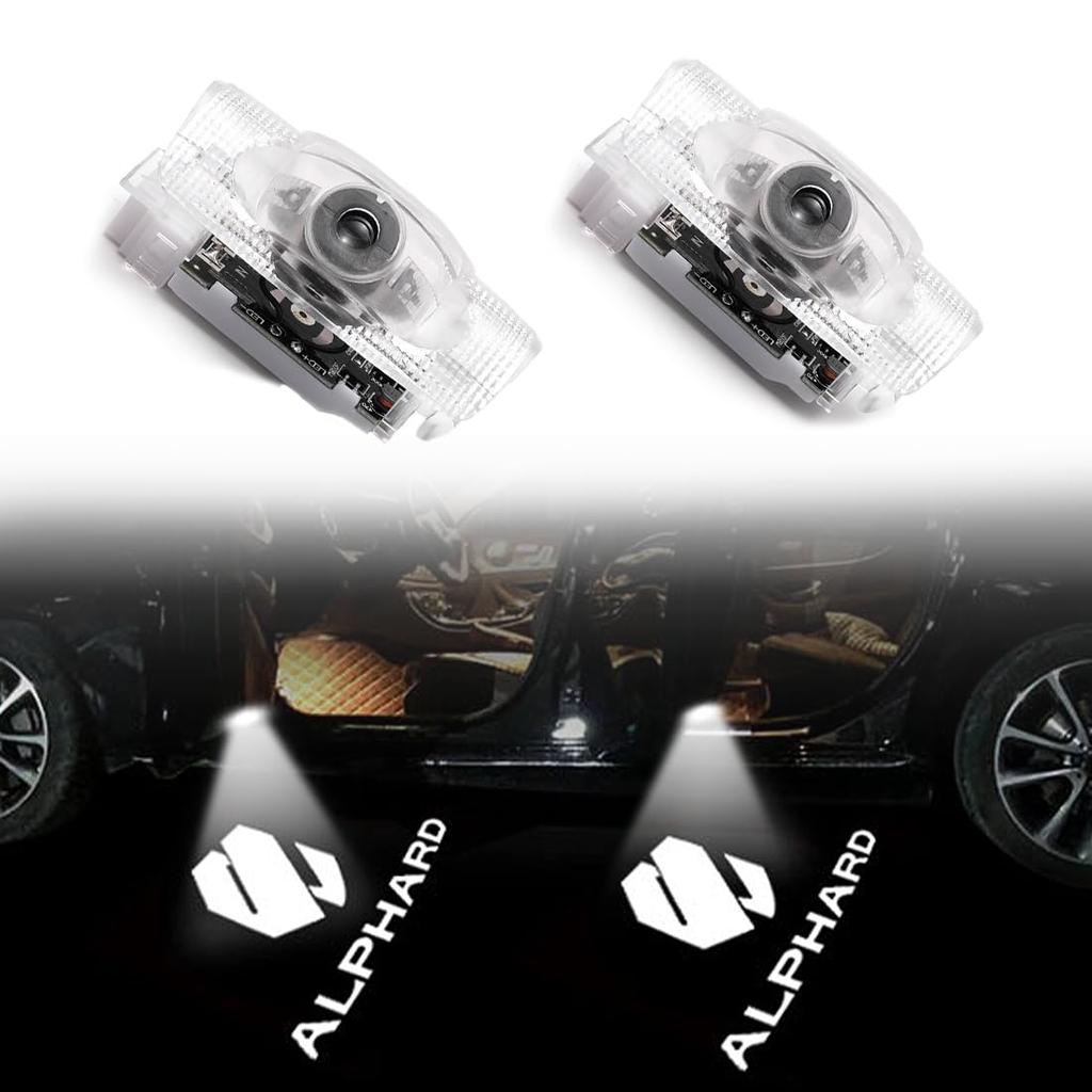 Rakulife Door Welcome Lights for Toyota Alphard 40 Courtesy and Vellfire 40 Series LED Logo LED Lamp Projection Energy Easy Set of 2 Series, Lamps,