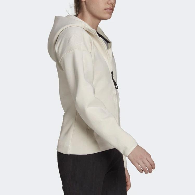 Adidas W Z.N.E Fz Logo Zip-Up Hoodie Women Jackets Yellow White H40976