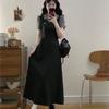 French Fake Two-piece Polo Collar Short-sleeved Dress 2026 Summer New Large Size Fat Mm Waist and Thin Temperament Long Dress