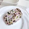 Matte Texture Leopard Print Hair Claw Korean Ombre Floral Hair Gripper Non Slip Strong Hold for Thick Curly Hair