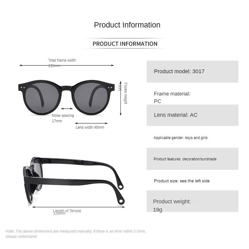 New Candy Color Sunglasses for Kids Folding Large Frame Sun Glasses Children's Folding Eyeglasses UV400 Eyewear