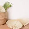 DIY Woven Handmade Rattan Decor Heart Shaped Home Decoration Hand Fans Bamboo Fan Woven Fan