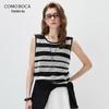 Women's Striped Linen Knit Vest