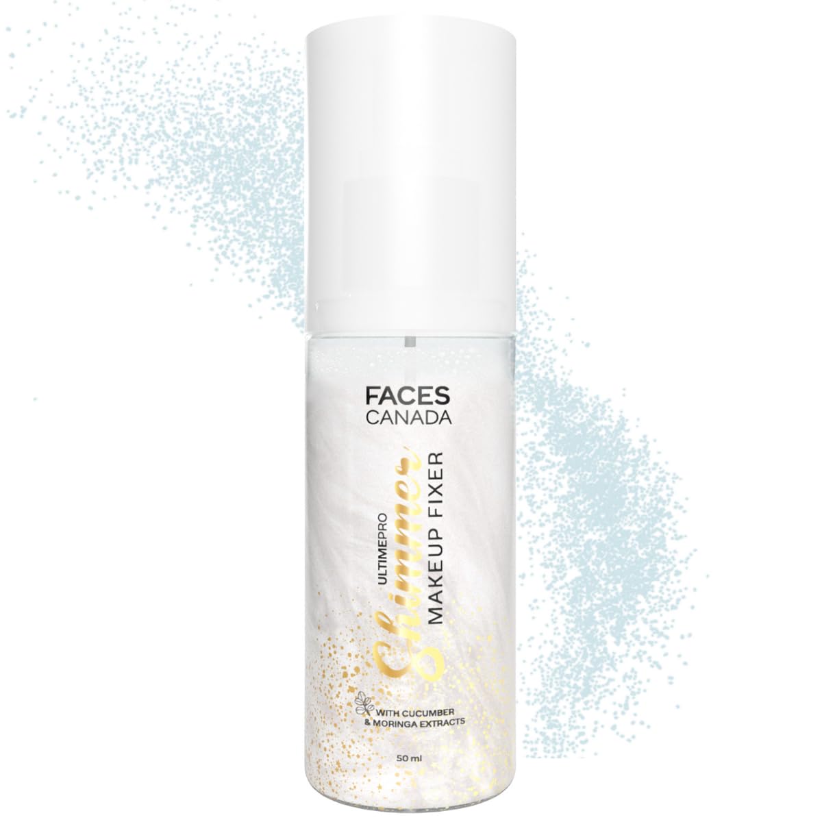 FACES CANADA Ultime Pro Shimmer Makeup Fixer, 50ml | Long Lasting Makeup Setting Spray | Keeps Makeup Intact | Glamourous Shimmer Finish | Hydrat
