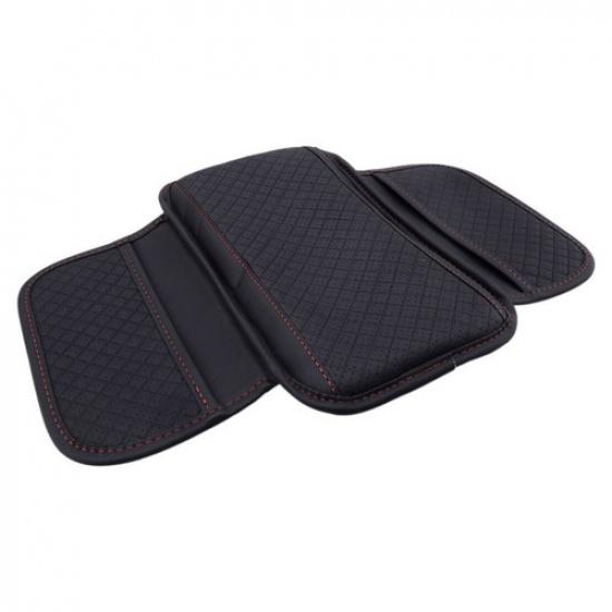 Car Center Console Armrest Box Mat Pad Cushion w/ Side Storage Pocket