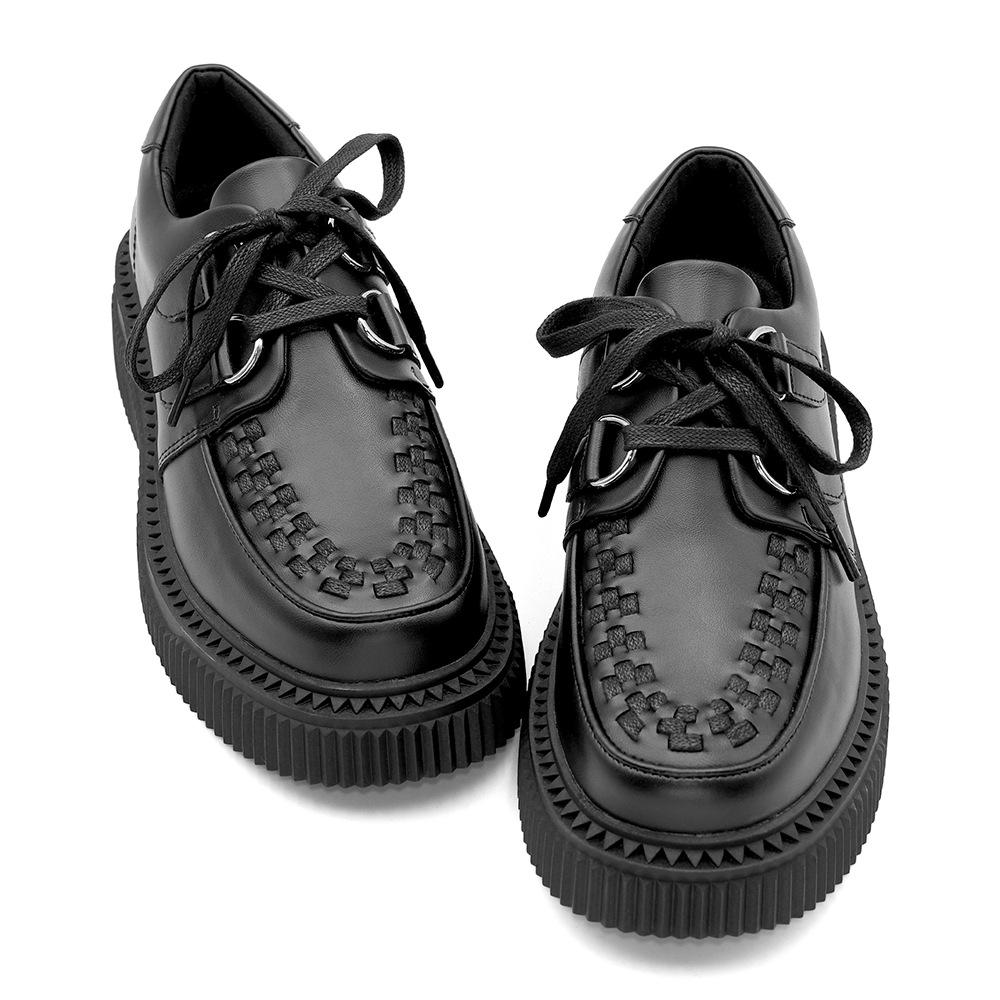 Gothic Platform Ankle Boots Punk Rock Chunky Heel Shoes for Women Dark Sweet Style