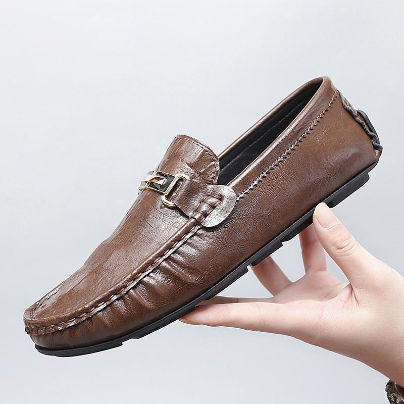 Fashion Fashion Comfortable Casual Shoes Light Summer Loafers Handmade Slip-On Flats Leisure Moccasins Non-Slip Summer Men Driving Shoes