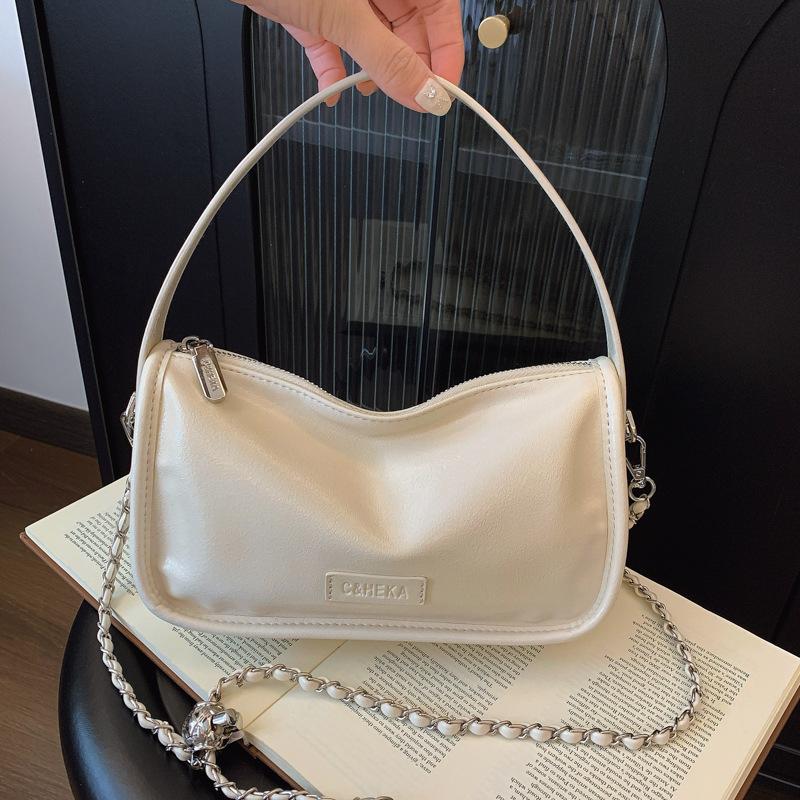 

Small bag women s new summer versatile chain messenger bag high-end portable pillow bag бежевый