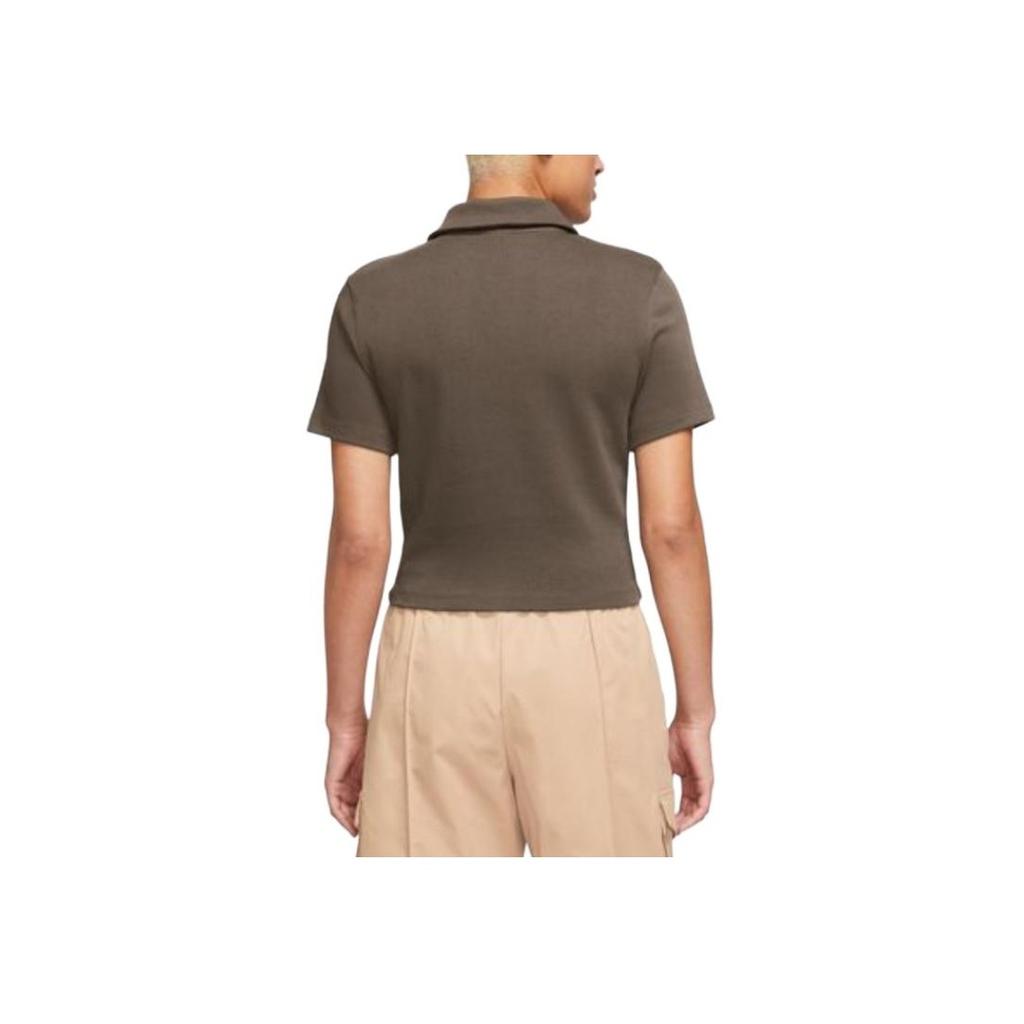 Nike Sportswear Casual Series Fashion Versatile Short Sleeve T-Shirt Women Tops Brown DV7885-214