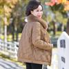 Women's Mid-Aged Short Down Jacket with Faux Fur Collar