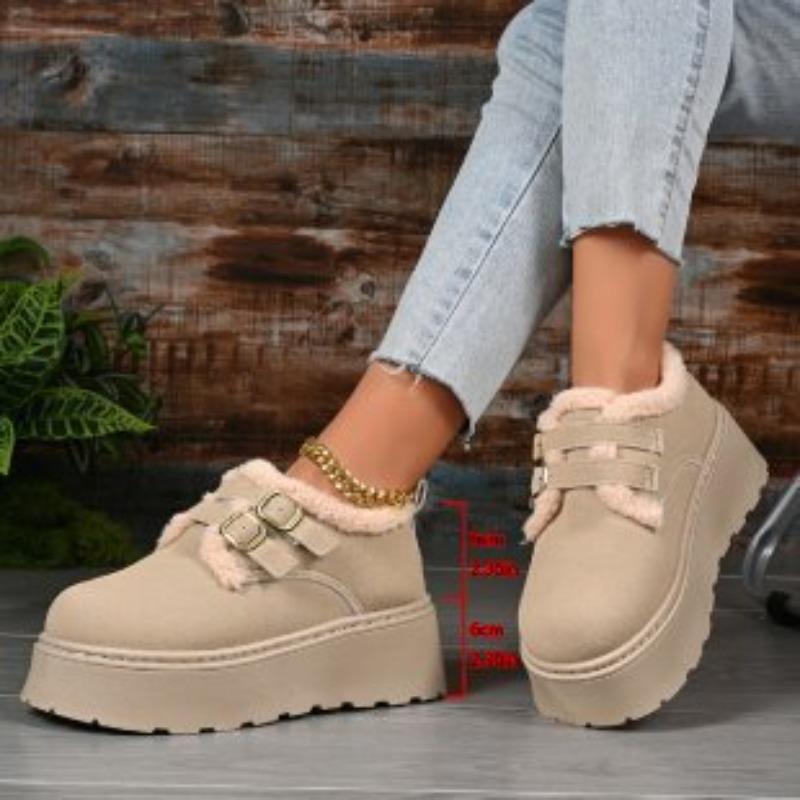 New Large-size Women's Cotton Boots, New Velvet and Thickened One-pedal Snow Boots