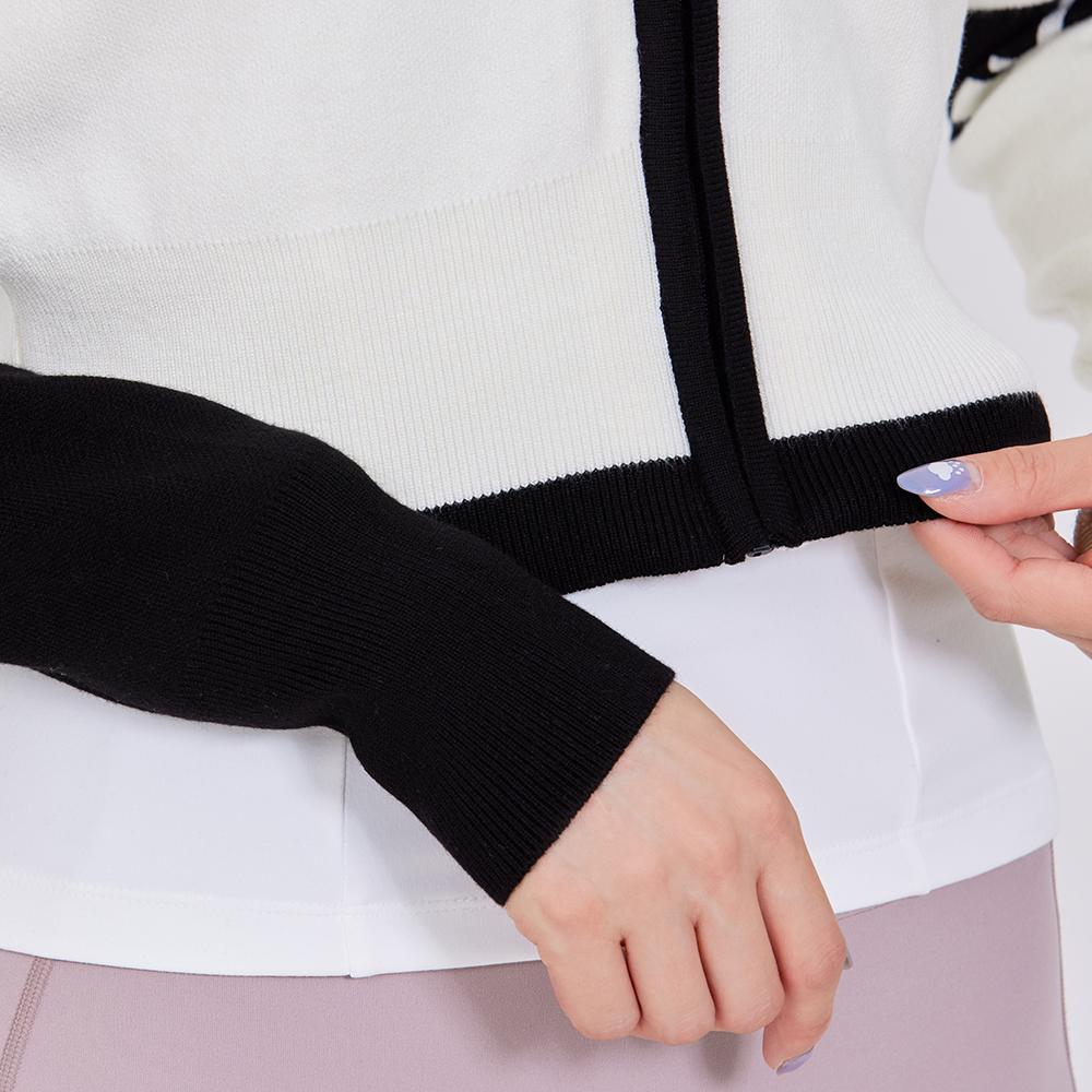 J Jane Color Line Knit Zip-Up Cardigan (Black)