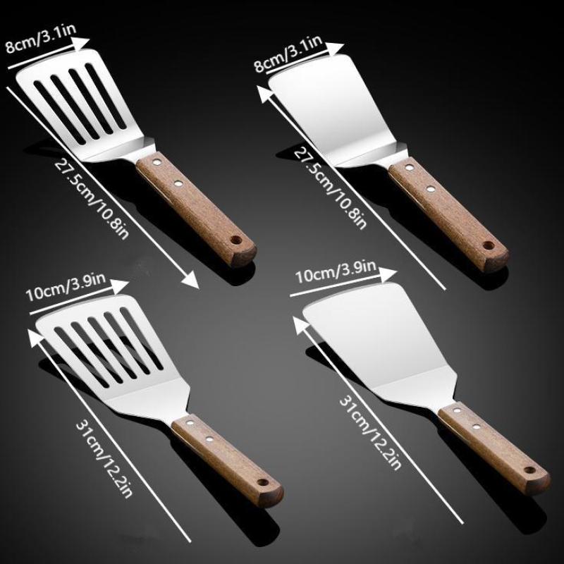 Stainless Steel Cake Spatula With Wooden Handle Cheese Shove Pizza Shovel Spatula For Cake Pizaa Baking Spatula Baking Tools