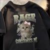 Rage Consumes Me Funny Cat Meme Printed Tshirt Women Fashion Kawaii Casual Loose Tshirts ONeck Short Sleeve Tee Shirt Unisex
