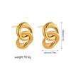 Creative Gold Plated Stainless Steel Round Geometric Earrings for Women Statement Geometric Studs Fashion Jewelry Waterproof
