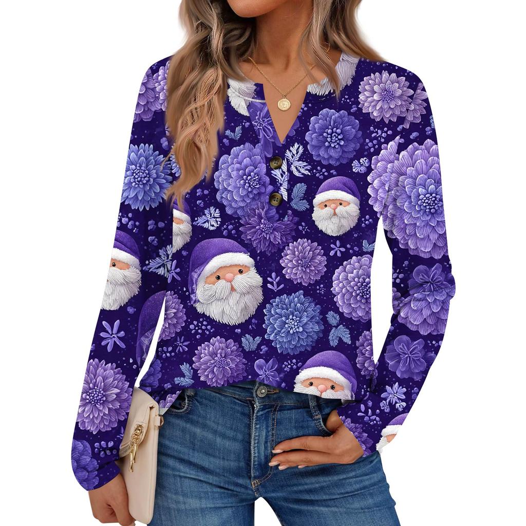 Women's Printed Long Sleeve Shirts Elegant Casual Tops Trendy Shirts Tops