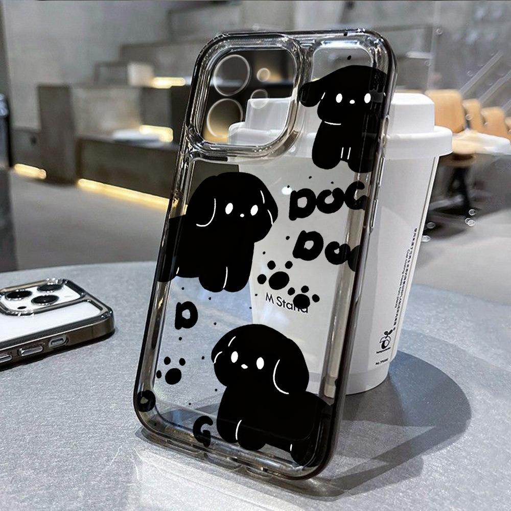 Applicable iPhone17promax Cute Cartoon Puppy Space Phone Case Apple 16 Transparent 15/14 Fine Hole X