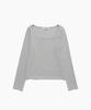 Tudument Square Long Sleeve Top Gray