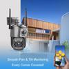 4K 8MP Dual Lens WiFi IP Camera Night Vision Ai Human Detect PTZ Outdoor Video Camara Wireless V380 Pro CCTV Security Protection