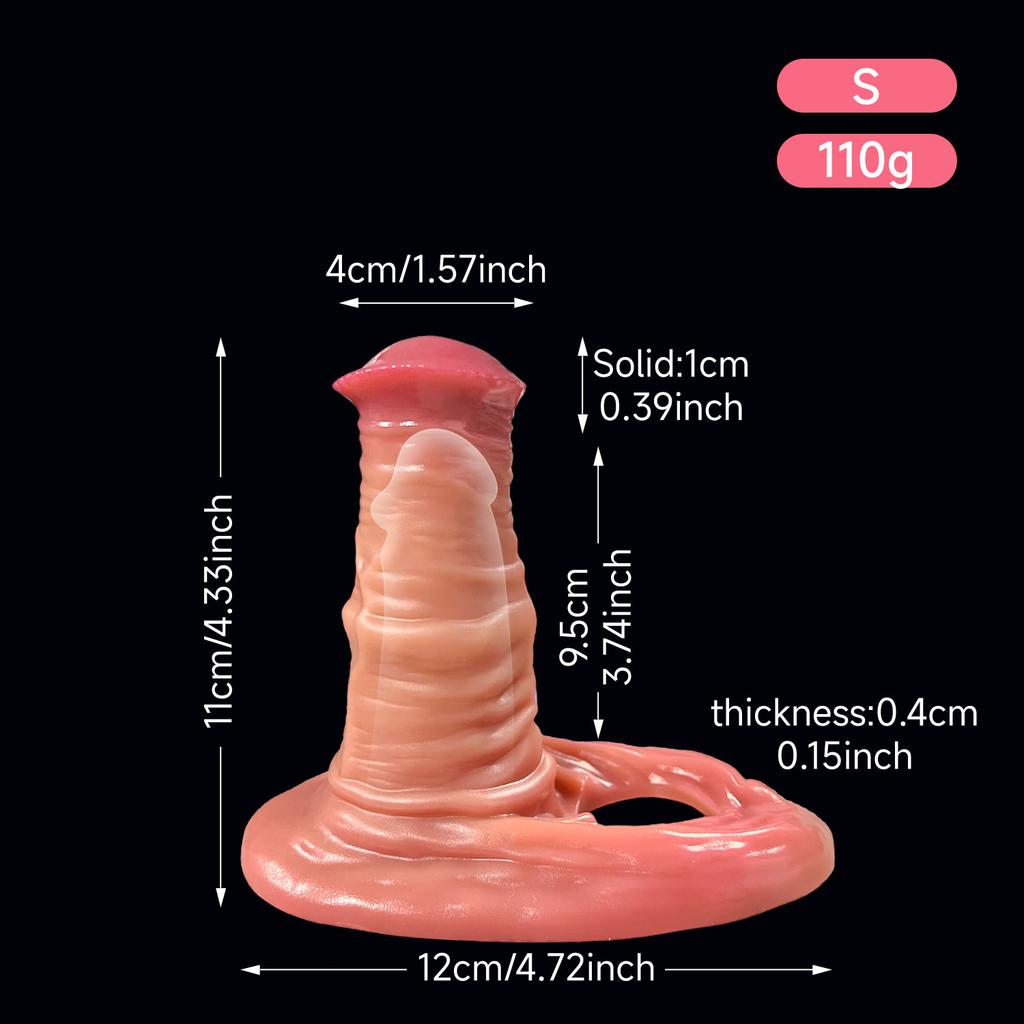 Simulated Animal Horse Penis Set Silicone Soft Skin Cover Men's Wearing Extended Time Sexual Products Adult Sex Toys