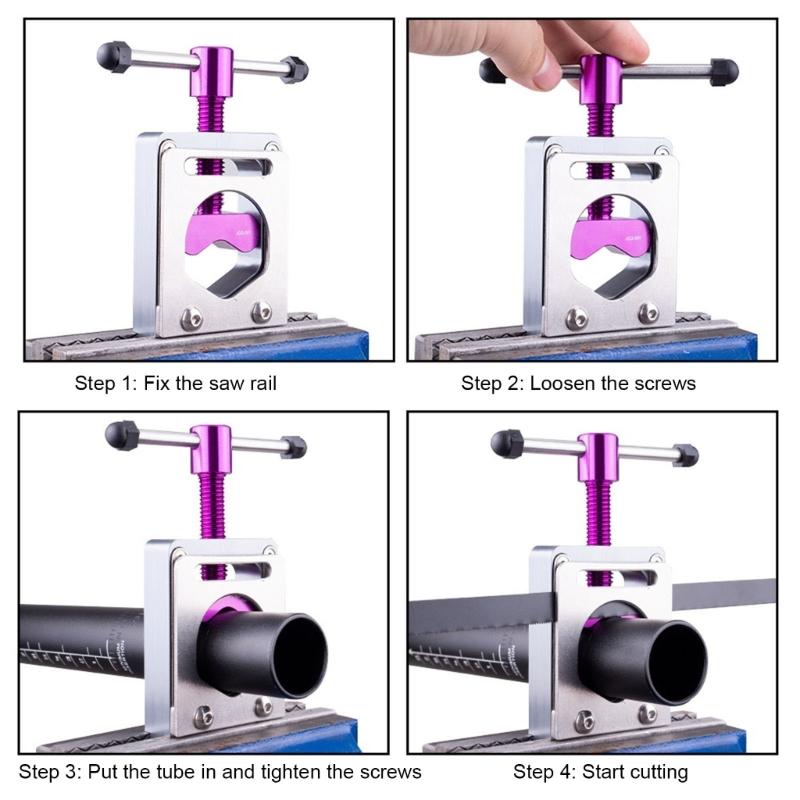 Road Bike Front Fork Sawing Guide Bicycles Handlebar Cutting Sawing Guide Adjustable Cut Sawing Guide for Mountain Road Bikes