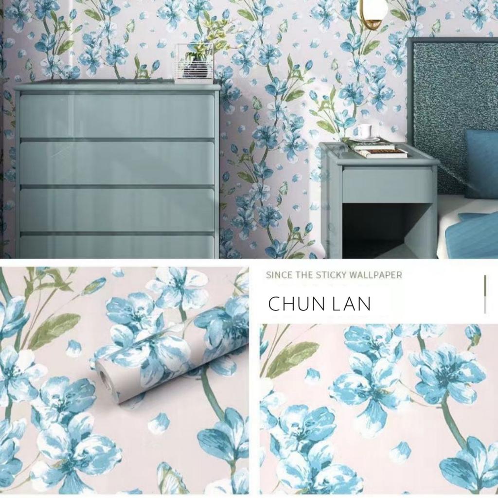 6M Vinyl Green Leaf Peel and Stick Wallpaper Self Adhesive Contact Paper Removable Waterproof Wallpaper For Furniture Renovation