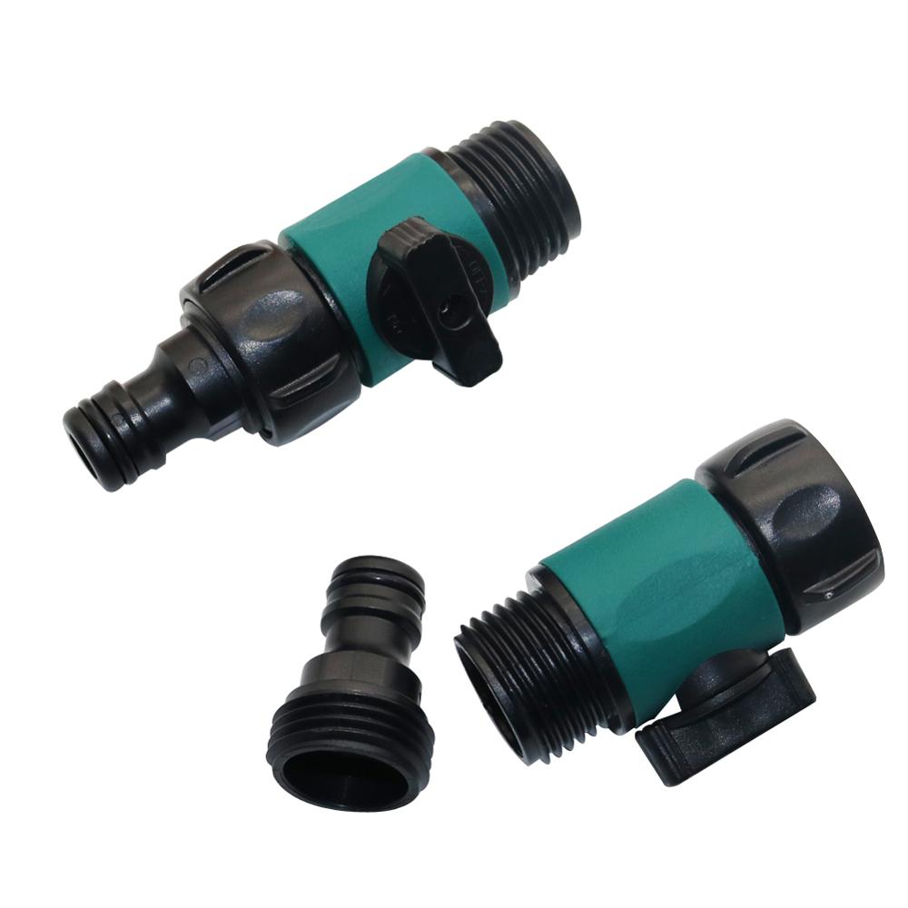 Plastic Valve With 3/4" Male Thread Quick Connector Car Wash Garden Irrigation Pipe Fittings Fast Couplings Safety Valve 1 Pc