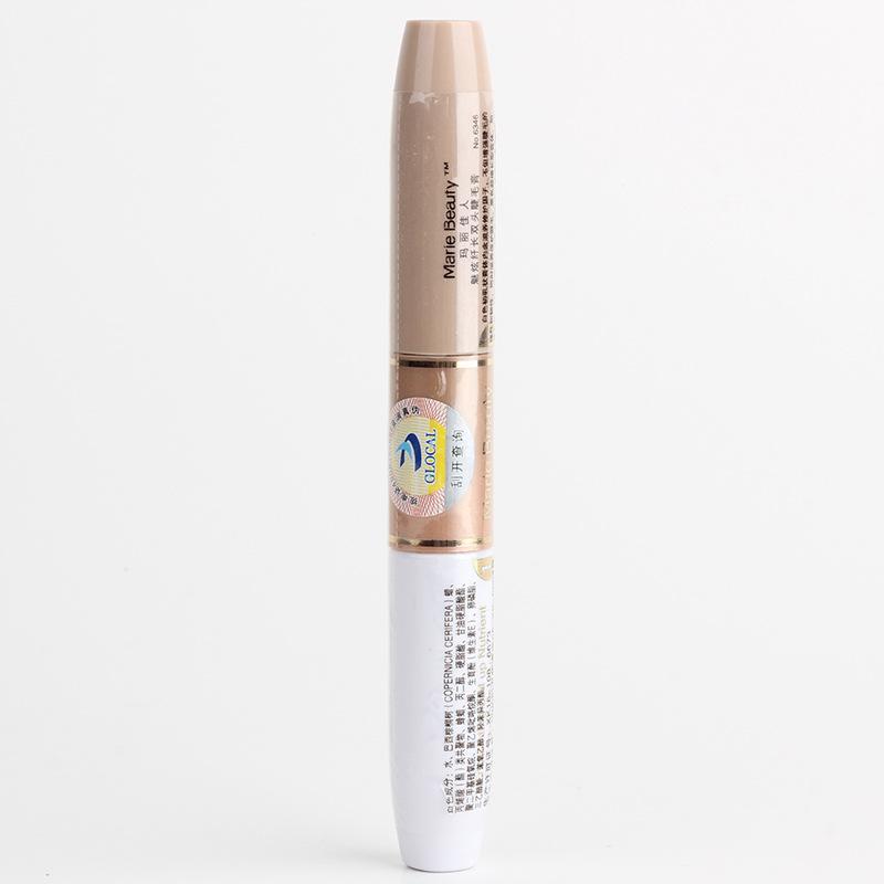 Máscara de pestañas alargadora con cabezal de cepillo de silicona 4D que riza y espesa las pestañas