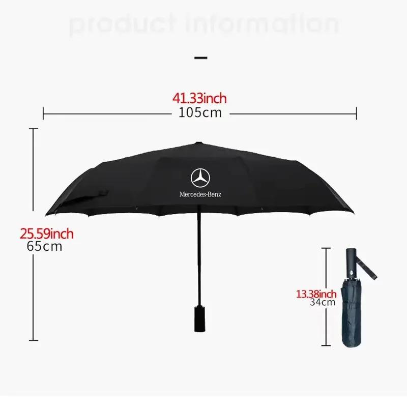 Car Automatic Folding Windproof Sunshade Umbrella For Mercedes-Benz A B C E S V R-Class A45 C43 CLA GLA GLB GLC SLK SL Vito GLE