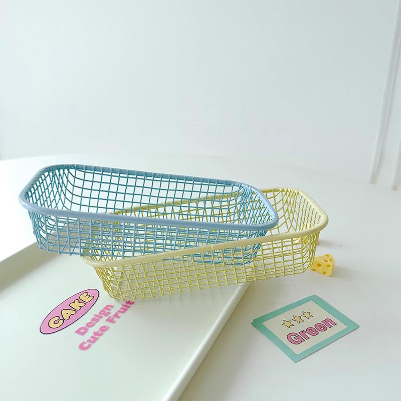 Coș de depozitare pentru birou INS Coș organizator pentru articole diverse din metal Carcasă pentru carte foto Papetărie de birou Rechizite pentru casă Suport pentru sortare machiaj