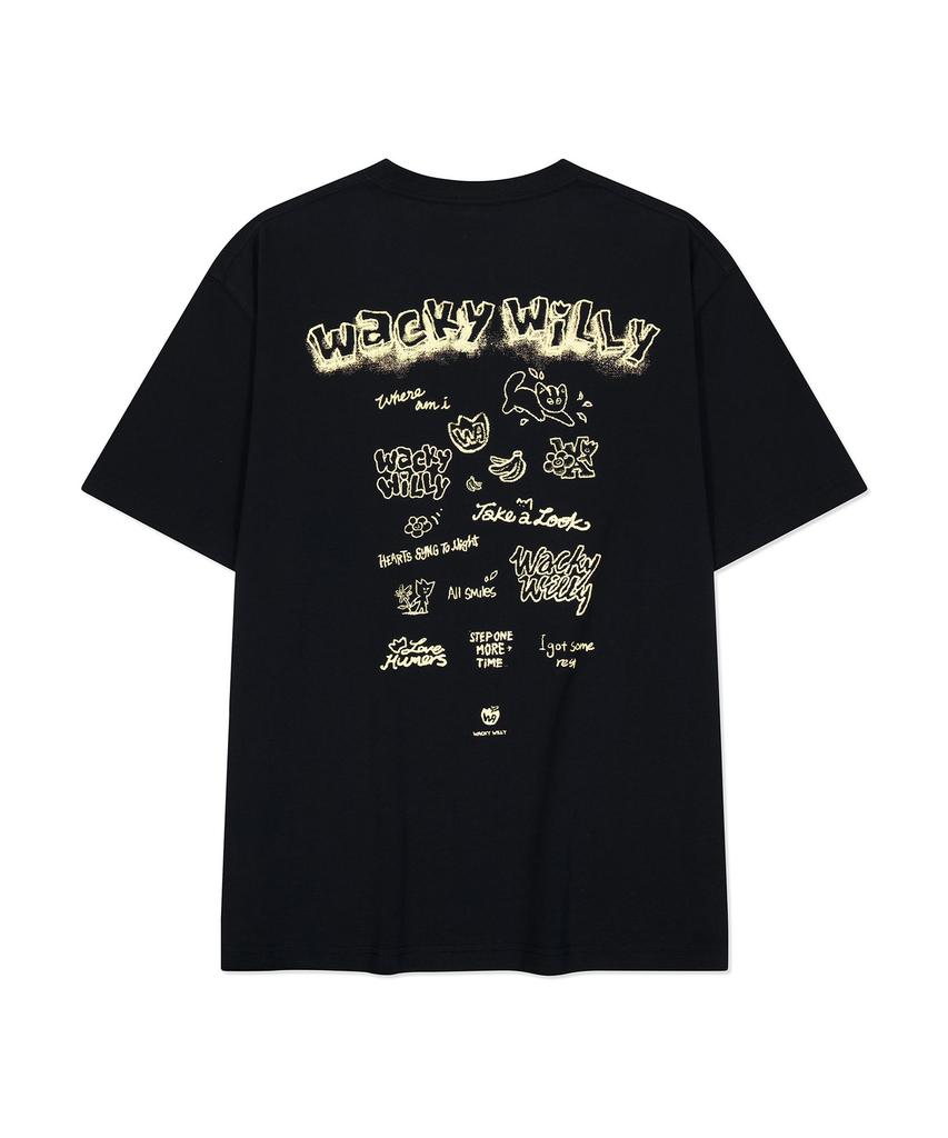 WACKY WILLY Sketch Graphic Short Sleeve T-Shirt (3 Colors)