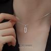 Banyan Tree S925 Silver Geometric Paperclip Necklace with Sparkling Diamond