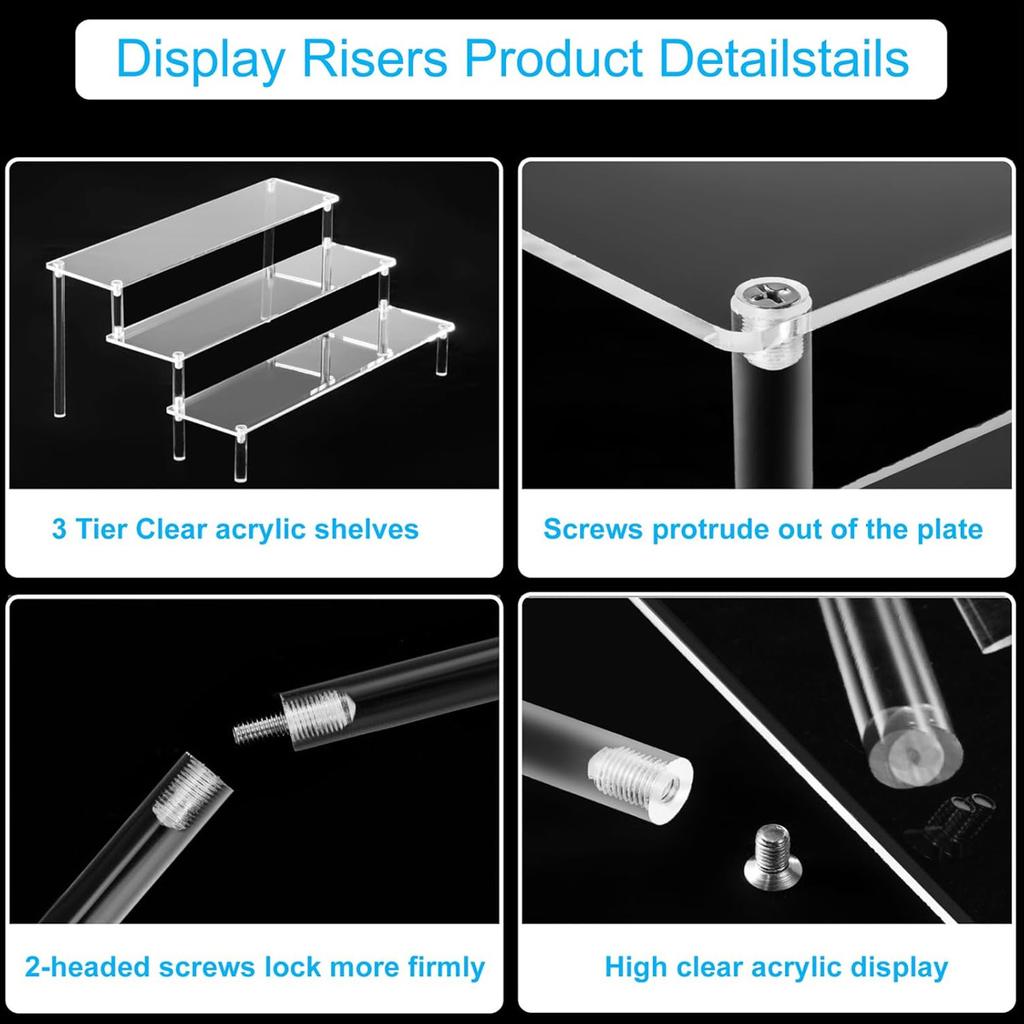 1pc,Multilayer acrylic transparent display rack, desk storage rack, suitable for cosmetics, perfume, dolls, nail polish shelf