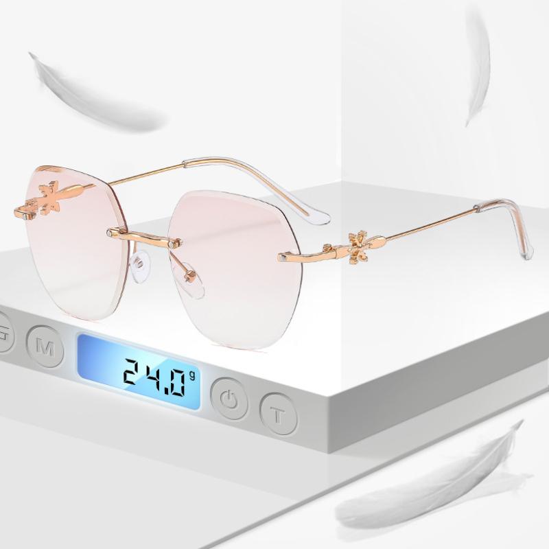 Women Men  Trendy Reading Glasses Anti-blue Light Eyeglasses Unisex Women Retro Rimless Eyewear