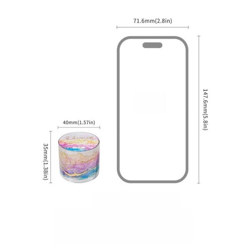 1PC watercolor smudging and bronzing PET tape, color paradise series handbook material decoration circular sticker