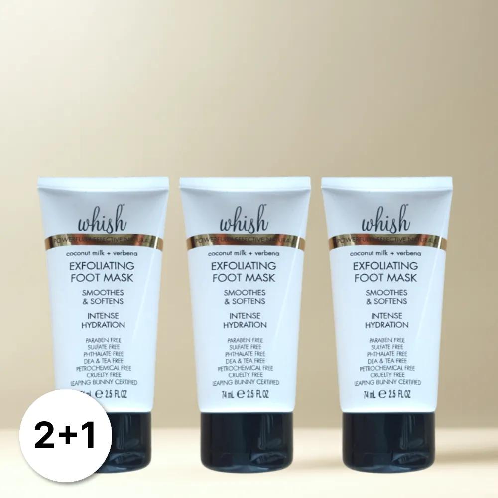 whish Foot Mask Silk Foot Cream Foot Care Exfoliating 74ml 3 Pieces