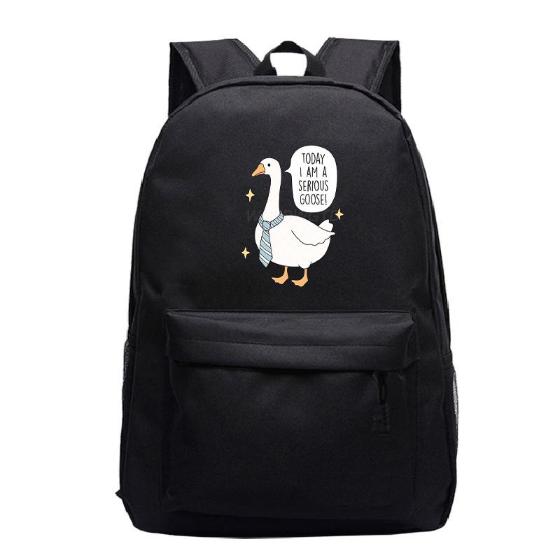 Primary And Secondary School Students Schoolbag Goose Personalized Printing Youth Leisure Simple Backpack Large Capacity