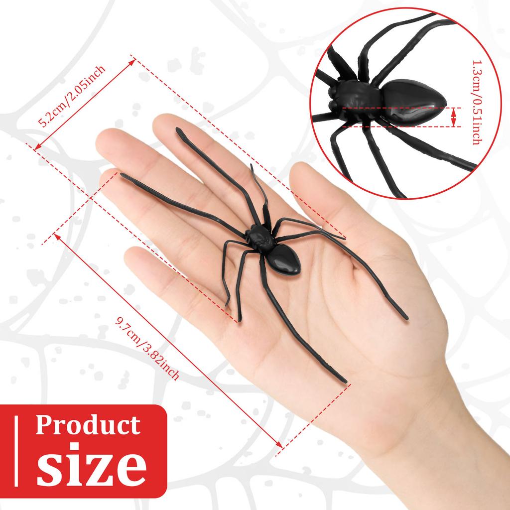 3Pcs Plastic 3D Spider Shape Fridge Magnet With Leg Realistic Novelty Spider Style Whiteboard Magnet for Kitchen Office