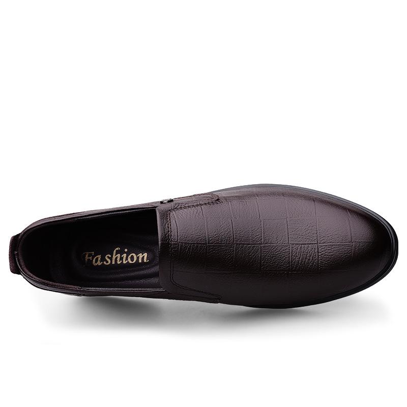 Men's Spring Leather Loafers: Casual Slip-On, Non-Slip Soft Sole, Top Layer Cowhide, Business & Driving Shoes