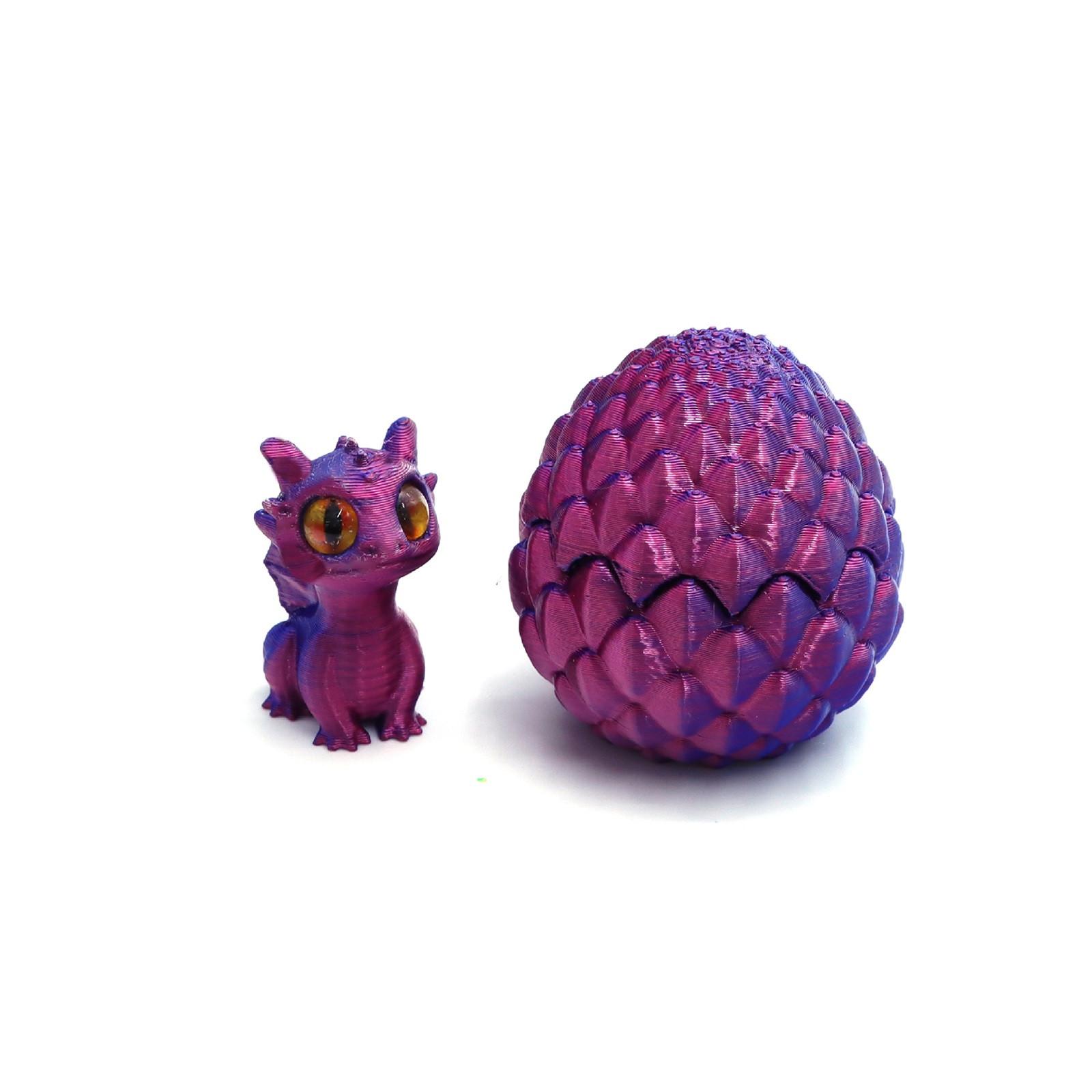 

Набор 3D-печатных яиц дракона, красочные детские игрушки, украшения, декомпрессионная модель, фигурки One Size фиолетовый