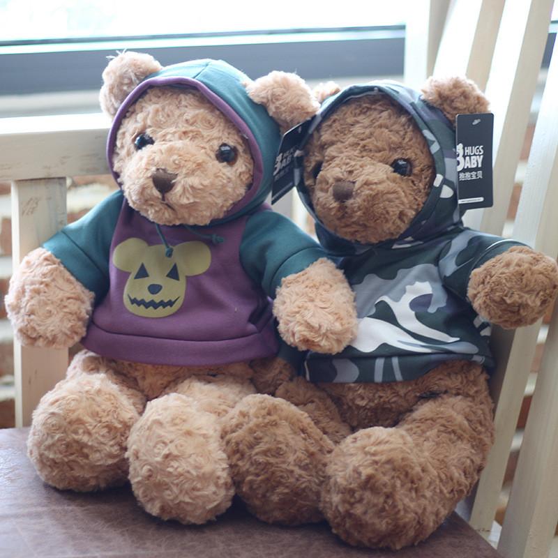 Bear In Teddy A Hoodie Plush Toy Cartoon Stuffed Doll Decoration Gifts Kids