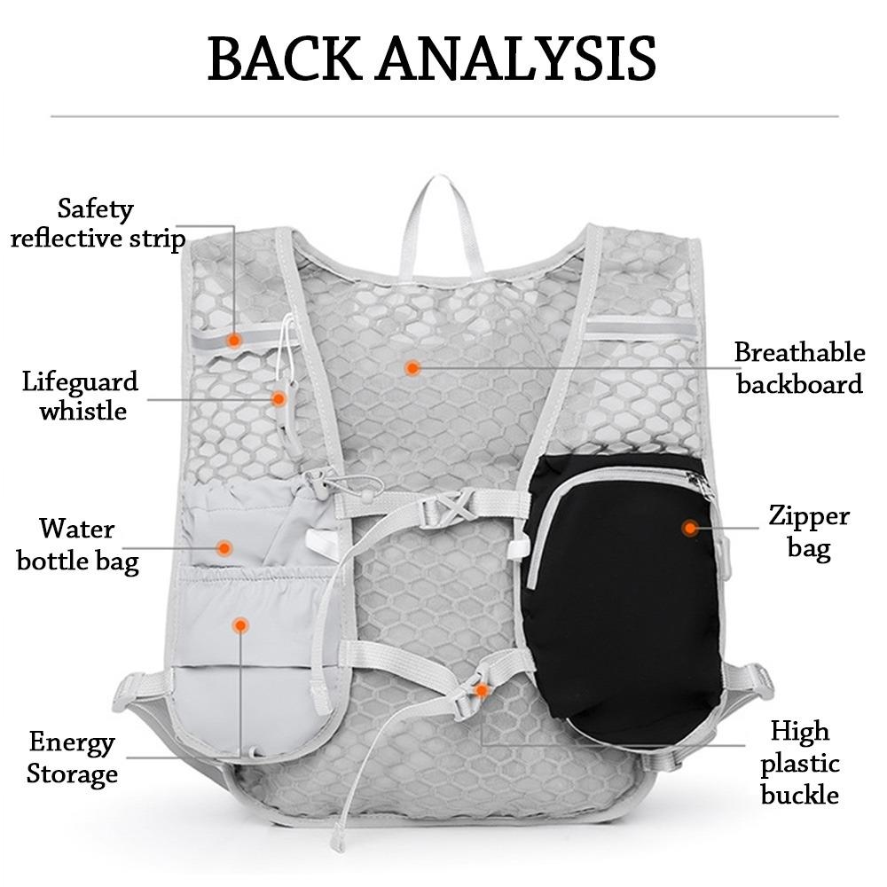 Durable Lightweight Hydration Backpack Large Capacity Waterproof Running Vest Breathable Adjustable Chest Pack for Outdoors