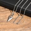Spear Point Arrowhead Necklaces for Men, Cool Punk Stainless Steel Arrow Pendant Collar with Box Chain Gift Jewelry