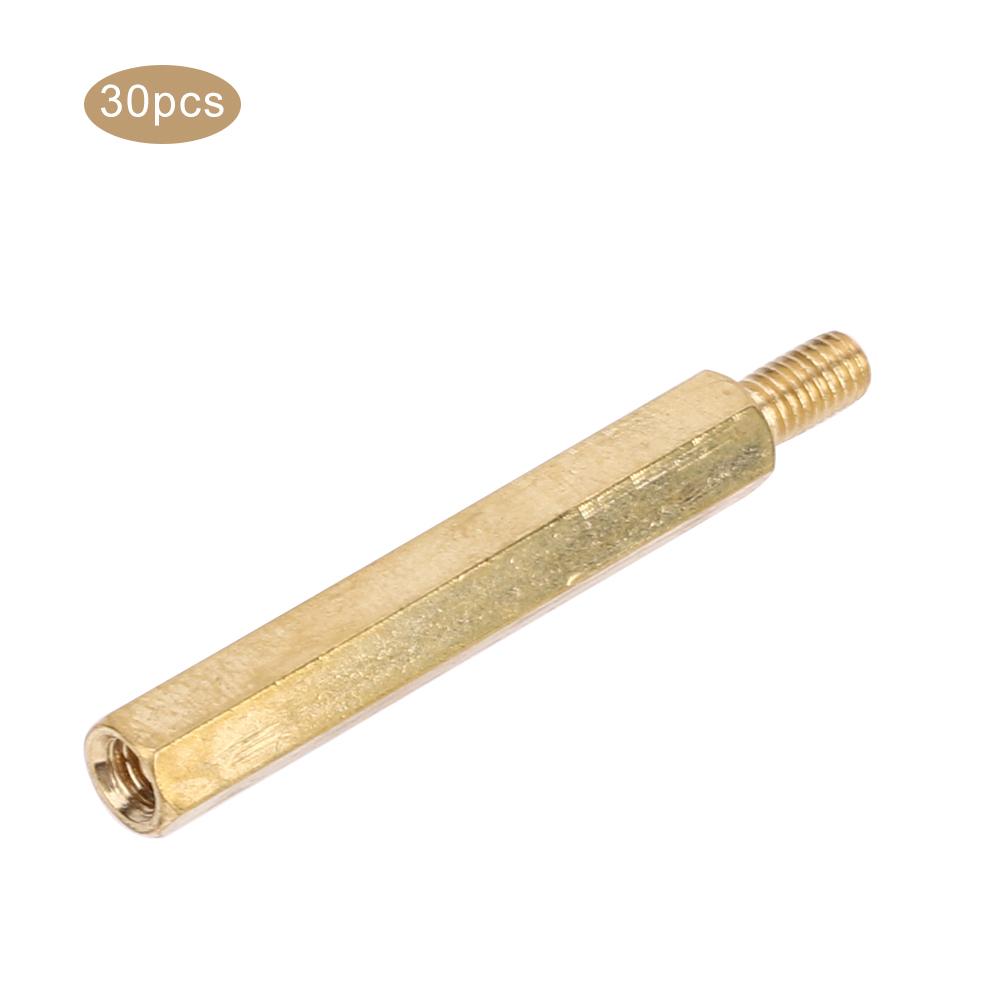 Standoff Brass Coupling M3 Single Head Hex Nuts Replacement Kits for PCB BoardM3 X 30 30Pcs