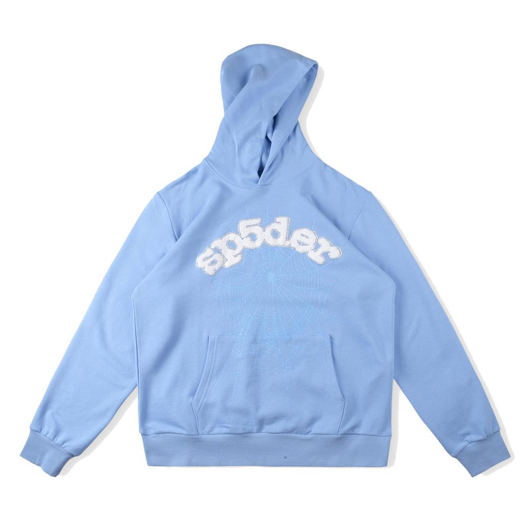 European and American Trendy Brand Sp5der Spider Web Print Hooded Sweater for Men and Women Loose Heavy Fleece Hip Hop Couple Hoodie