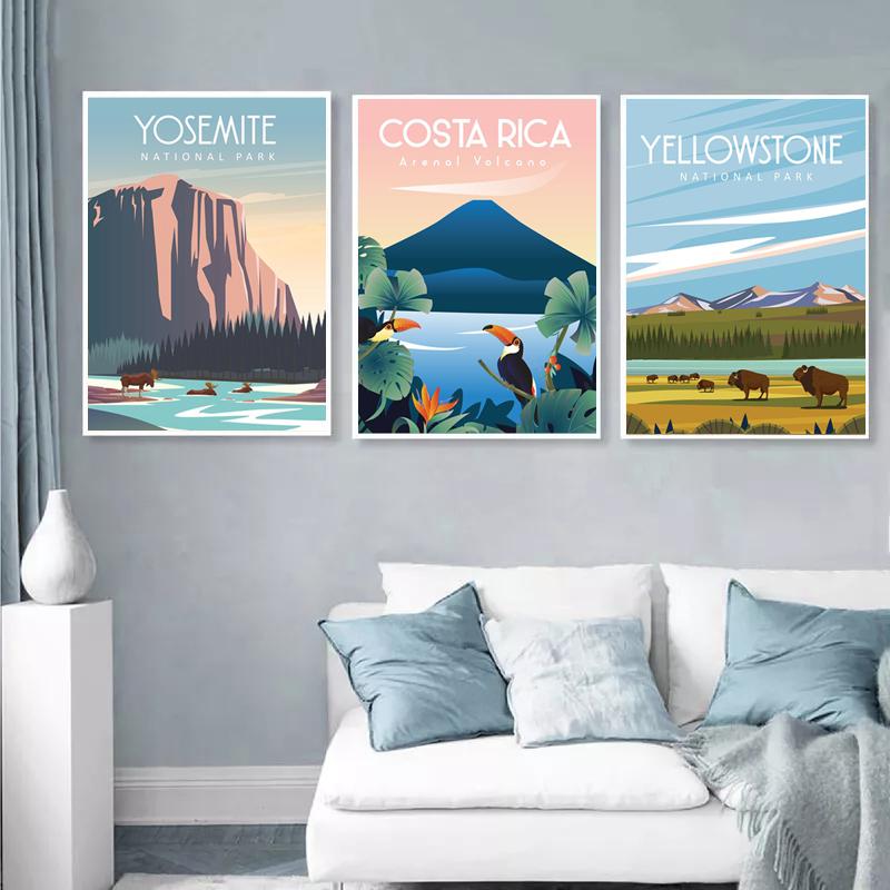 Modern Morocco Landscape Poster Paris New York City Travel Canvas Painting Wall Art Modular Print Pictures Aisle Home Decoration No Frame