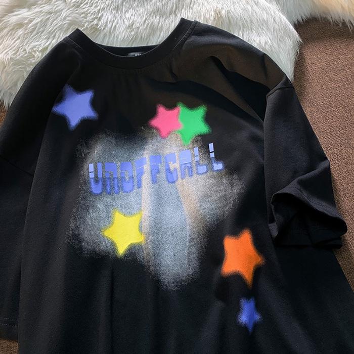 

Unisex European and American 200g Drop Shoulder Short-Sleeve T-Shirt, Casual Summer Round Neck Style. Double Extra Large (2XL) чорний