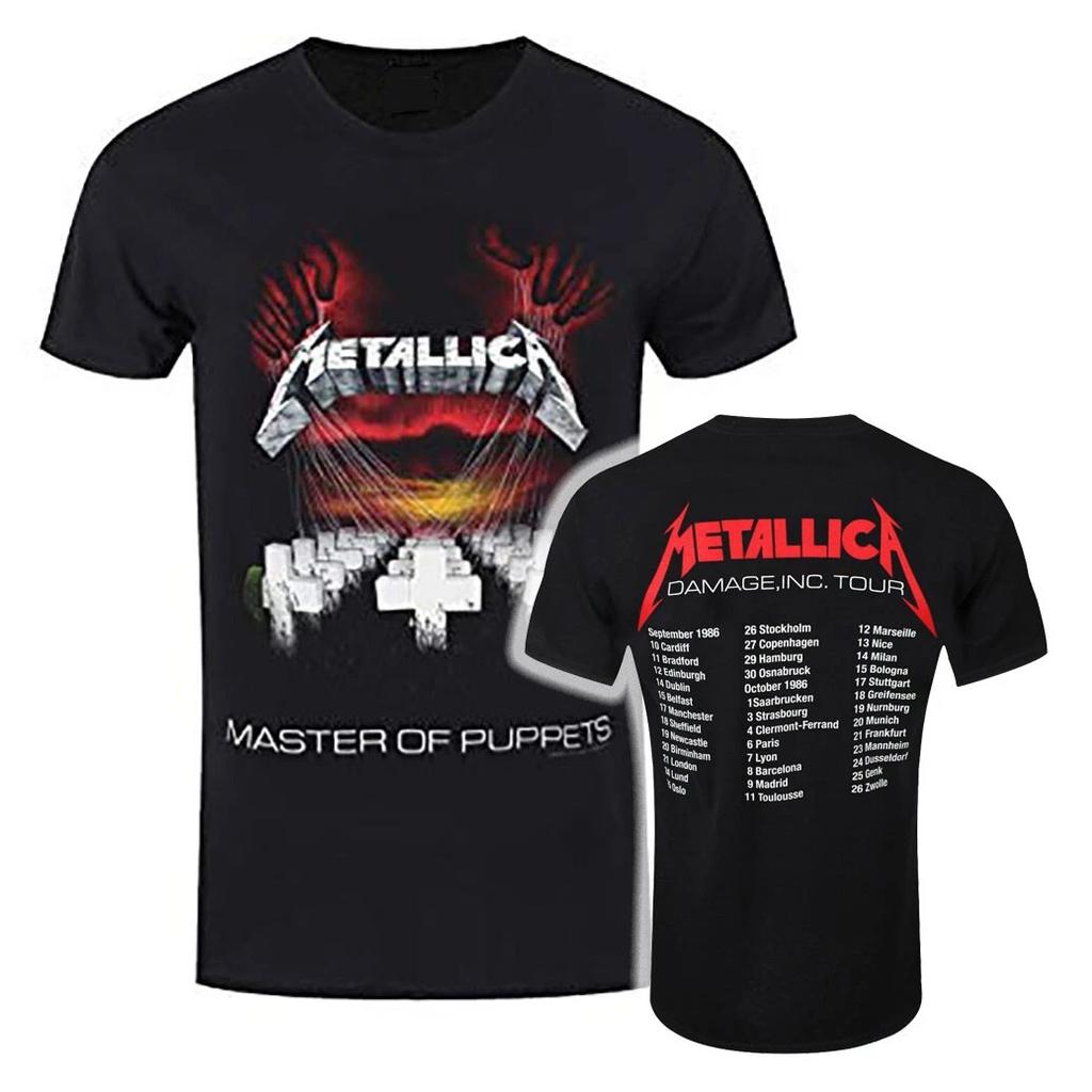 New Metallica Rock Metal Band Retro Skeleton Reaper 3D Neutral Tshirt Street Wear Short Sleeve Round Neck Shirt Mens Wear