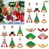 Christmas Santa Festive Claus Reindeer Paper Triangle Hat Set Party Props Photo